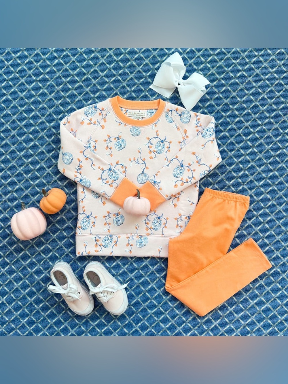TBBC Cassidy Crewneck in Gourd-geous/Seashore Sherbert & Mitzy Sue Slacks Match